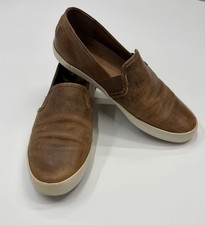 Frye Leather Slip On Sneakers Women  s Size 8 Dylan 3479264-COG Brown Casual