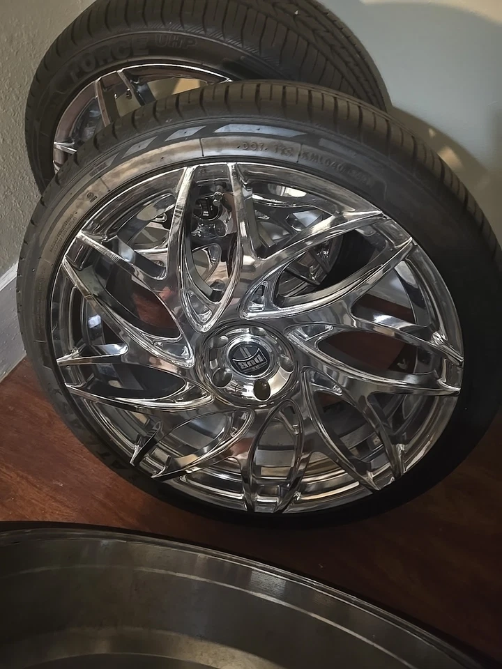 DUB GOAT 22" Chrome Wheels Rims w/ 265/35R22 Tires Set of 4 – 5×120 Lug Pattern - Image 4 of 4