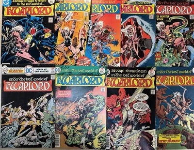 Lot 9x Warlord #1 -10 (Near Complete Run, missing #2)  1976 DC Comics