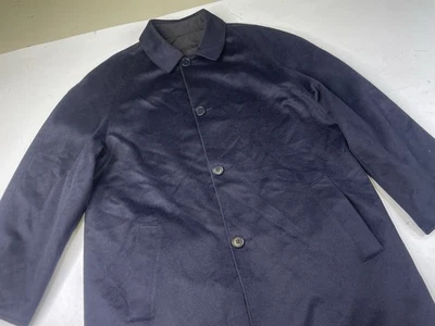 Kiton Reversible Overcoat Jacket Cashmere / Rain Weather Blue Size 42 US Italy