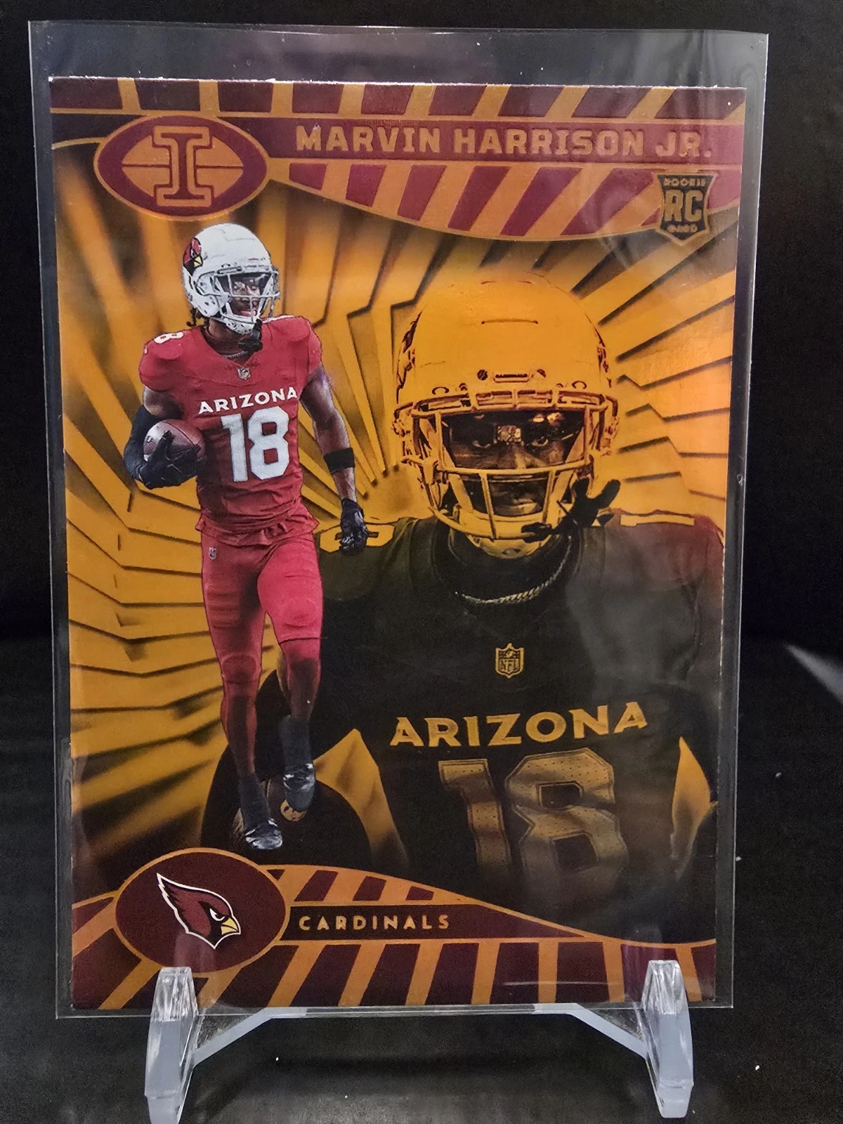#3 Marvin Harrison Jr. 2024 Panini Illusions Orange Trophy Collection Arizona