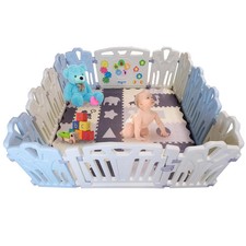 Baby Playpen with Locking Play Gate for Kids, 14 Panel Indoor/Outdoor Play Yard