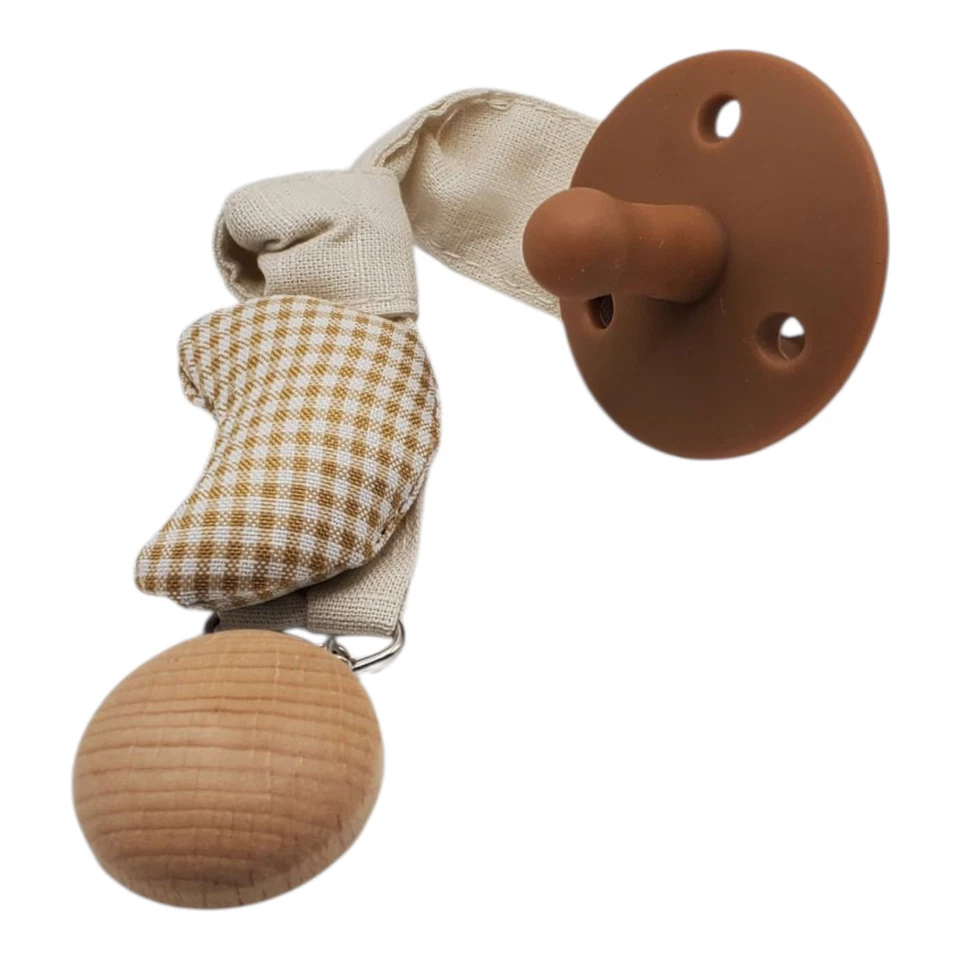 bundle baby teether cow, moon pancifier holder w/ pacifier, chewing wheel - Image 2 of 4