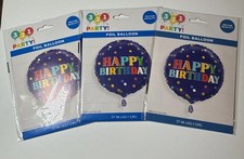  3 321 Party Foil Balloon Helium Quality 17 In Happy Birthday 3 Ct