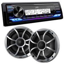 JVC Marine Media Receiver with Bluetooth, USB, SiriusXM  Wet Sounds Speakers