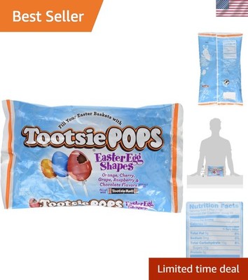 Easter Egg Lollipops - 9oz Assortment of Cherry, Orange, Raspberry & Chocolate