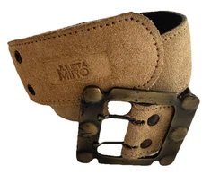 Julieta Miro Women's Vintage Leather Suede Boho Belt  Tan 37"