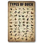 Type Of Duck Tin Sign Duck Hunting Decor Mallard Ducks Knowledge Metal Signs ...