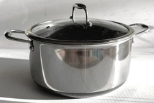 HexClad 8-Qt Hybrid Stainless Steel Stock Pot + Glass Lid – Nonstick/Induction