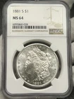 1881-S $1 Morgan Dollar NGC MS64 San Francisco 90% Silver US Coin