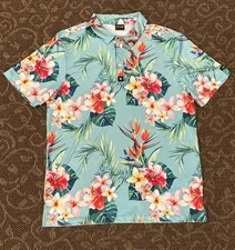 Men’s Bad Birdie Floral Polo Shirt See Photos For Measurements Golfing🔥