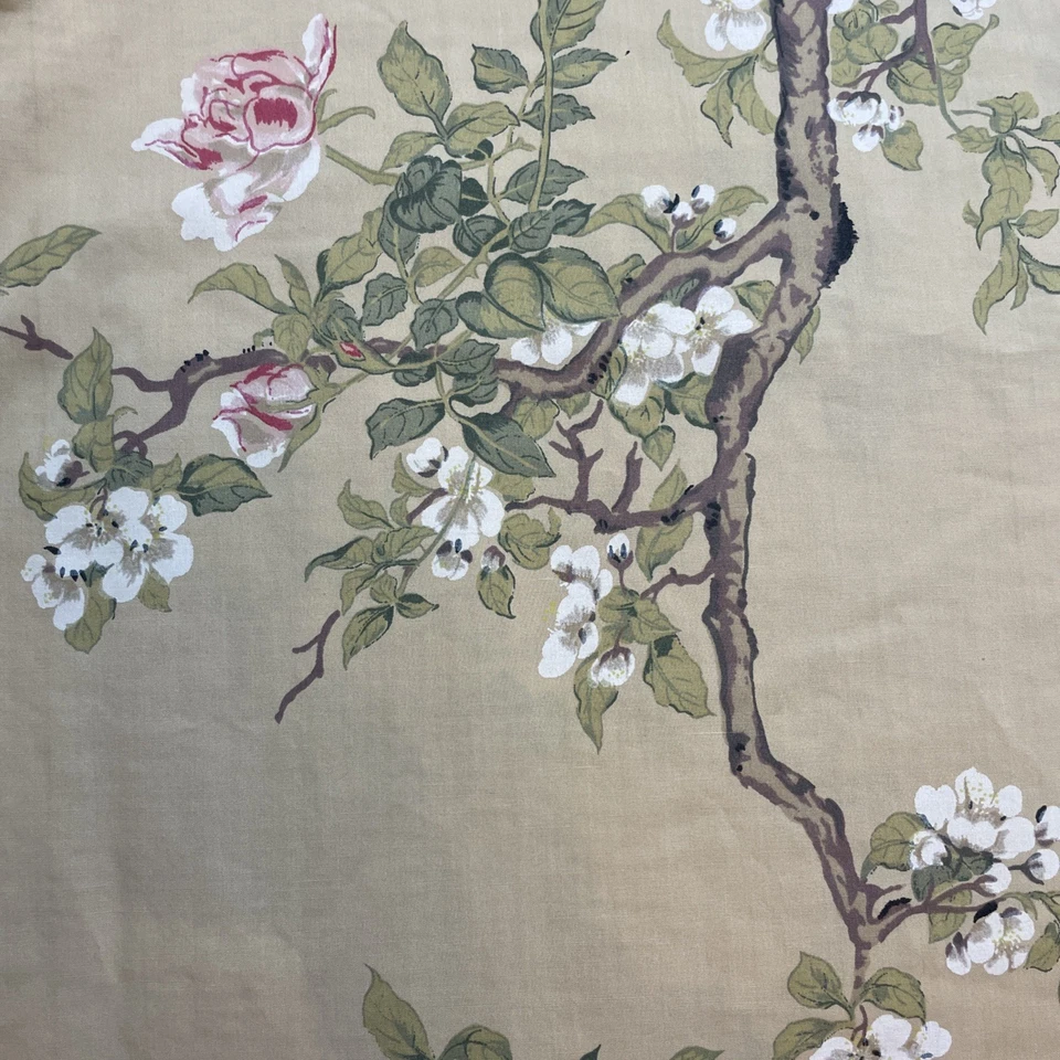 Vintage Springmaid Asian Motif Sheet Set Flat & Fitted Twin Size Birds Blossoms - Image 3 of 4