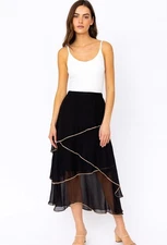 VTG Y2K Robert Rodriguez Black Romantic Fairy Grunge Whimsygoth Midi Skirt 2