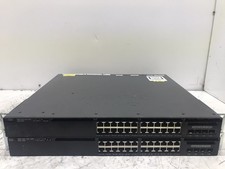 LOT OF 2 Cisco 3650 24 Port Ethernet Switches WS-C3650-24TS READ DESCRIPTION