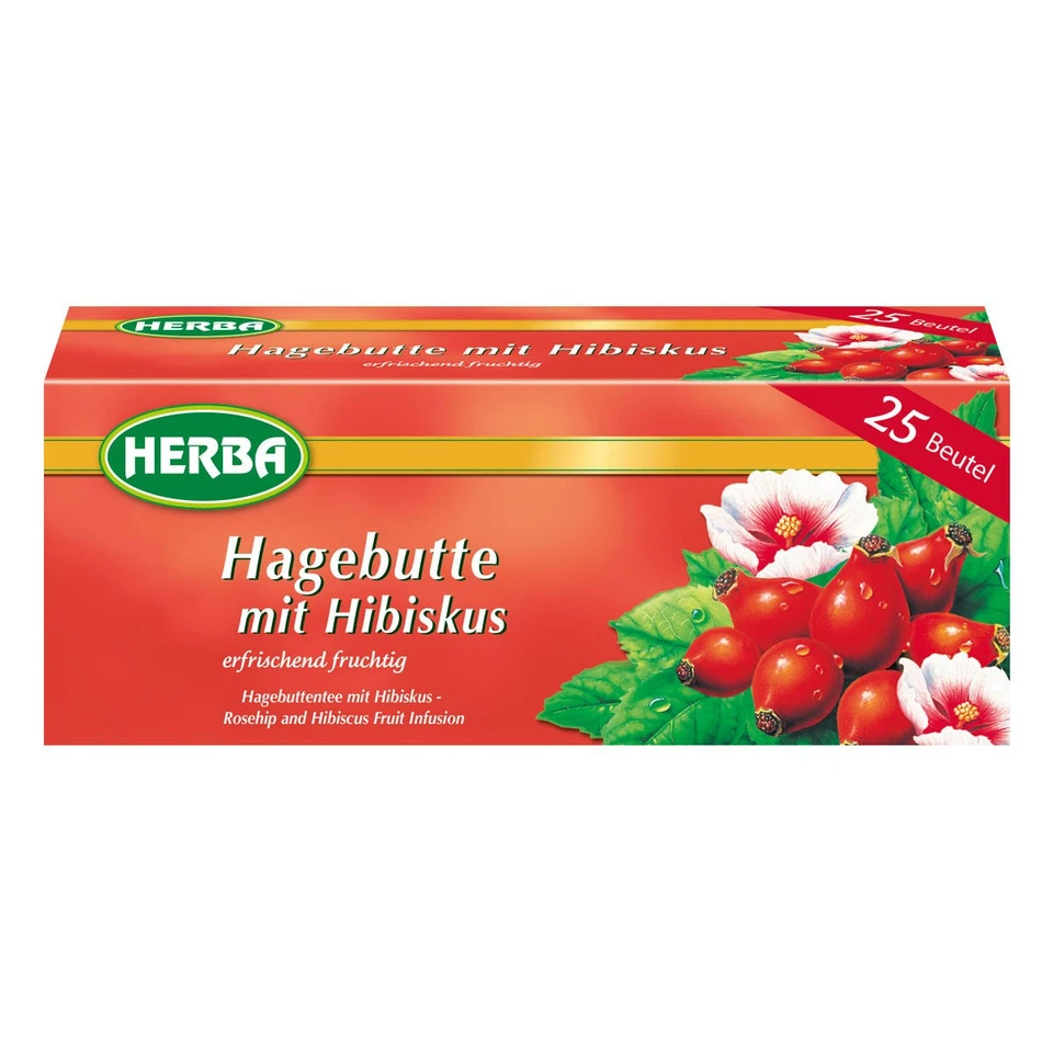 Herba Hagebuttentee mit Hibiskus erfrischend fruchtig 25 Beutel 50g - Bild 1 von 1