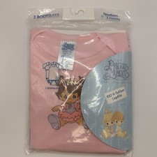 NOS Vtg Baby Girl Precious Moments Bodysuits One Piece Set 0-3 mo 100 Cotton