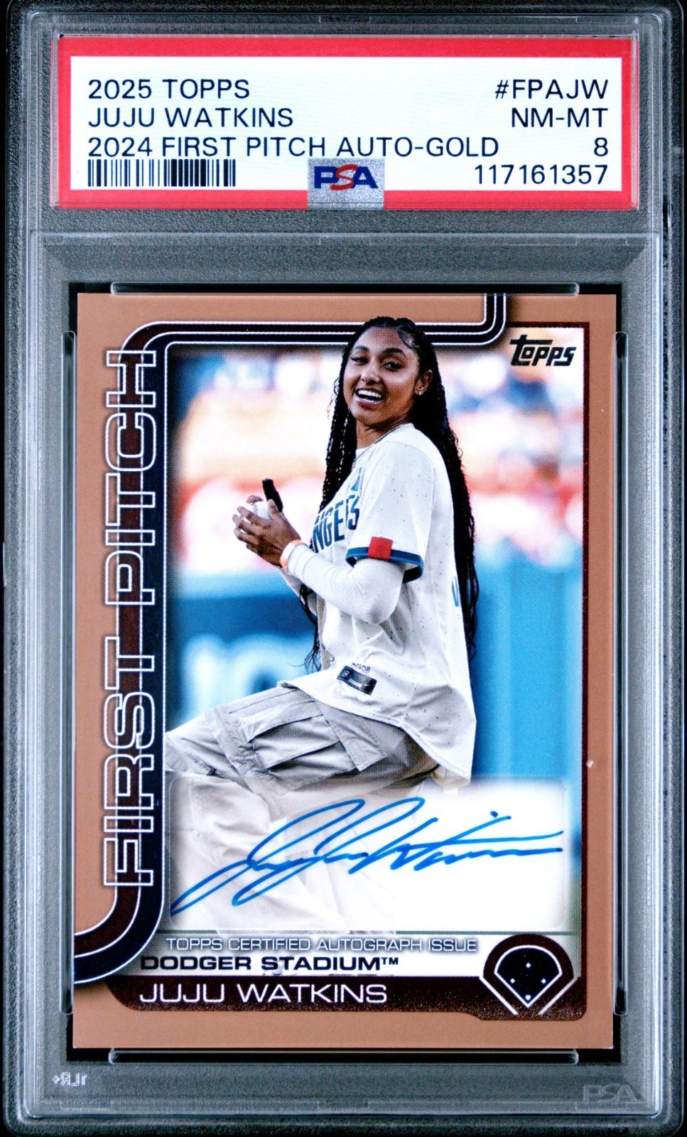 JuJu Watkins 2025 Topps #FPA-JW First Pitch Autographs - Gold /50