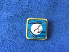 Grammophon Nadeldose Ondulette Silber mit Nadeln