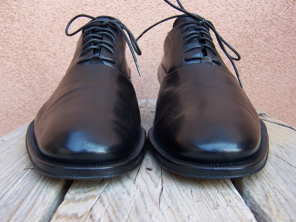 Zapatos de vestir informales BRUNO MAGLI para hombre de cuero negro con cordones Oxford italiano talla 7M Foto 4 de 4