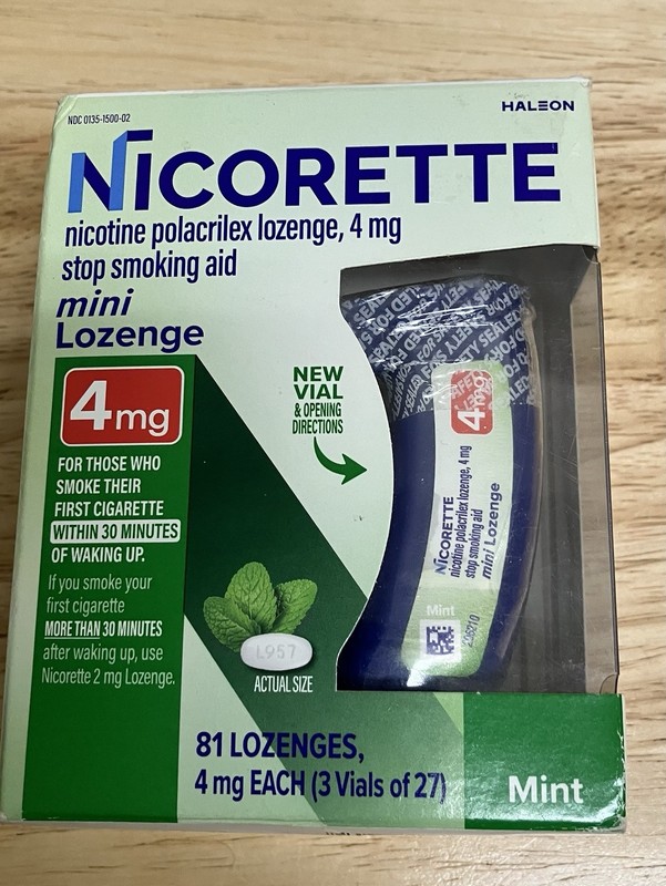 Nicorette 4mg Nicotine Mini Lozenge - Mint, Pack of 81 exp 09/2026 Factory Seal