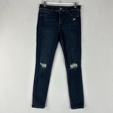 Express Skinny Mid Rise Jeans Womens 8 Regular Mid Rise Dark Wash Denim Casual