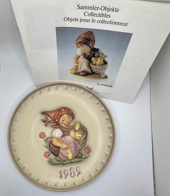 1985 GOEBEL HUMMEL 15TH EDITION ANNUAL PLATE CHICK GIRL HAND PAINTED WITH BOX