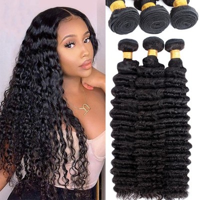 Elee'S Hair 18A Human Hair Bundles 10 12 14 Inch Deep Wave Bundles Human Hair