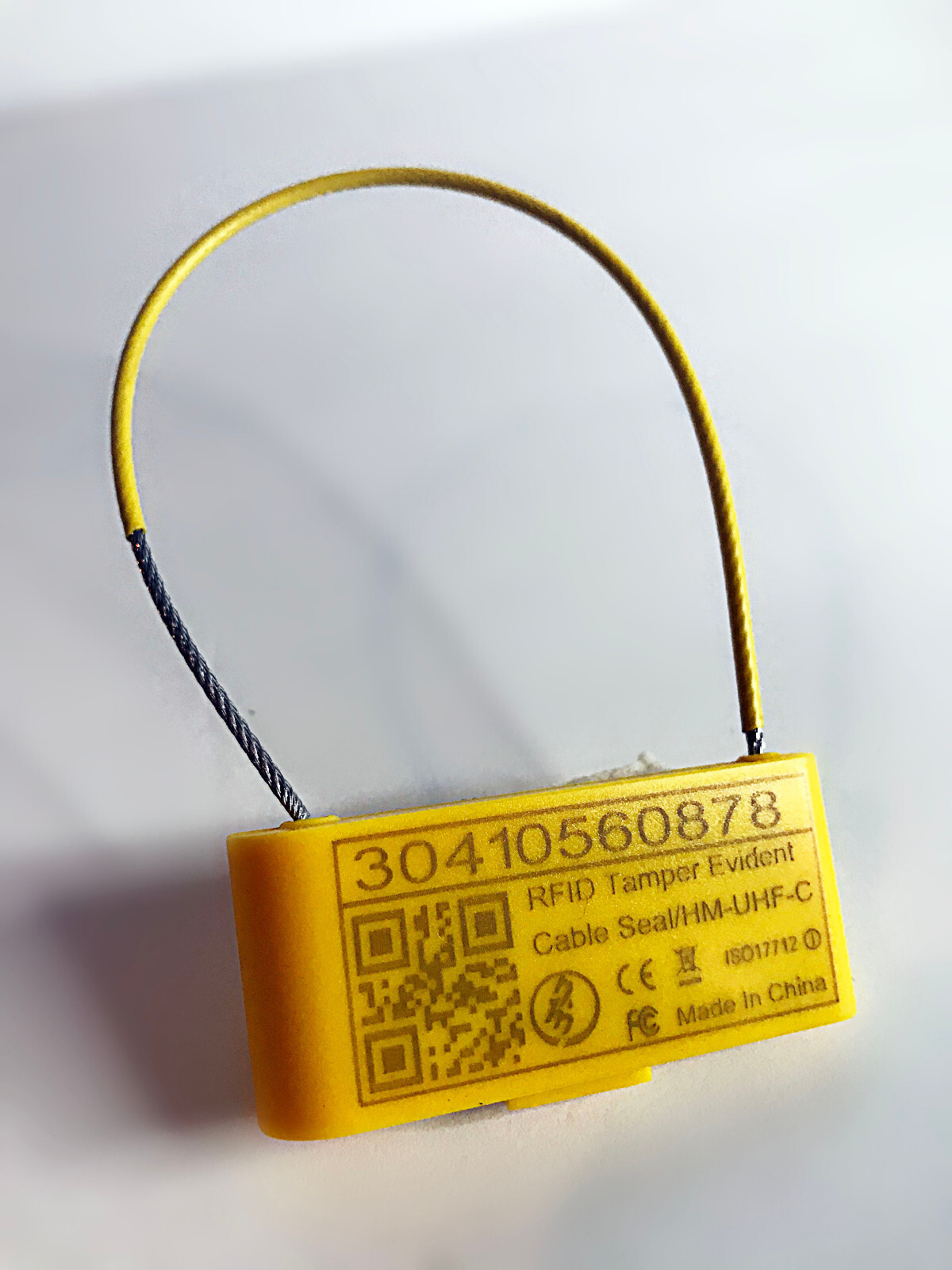 Lot of 25 RFID Tamper Evident Security Cable Seal Tag Yellow HMUHFC