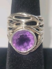 HG Haggit Gorali 925 Sterling Silver Amethyst Ring Size 6