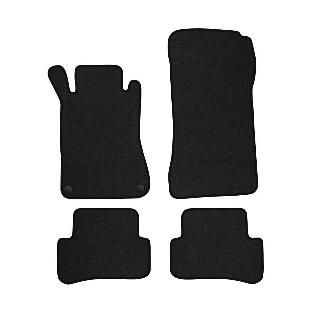 Tapis de sol velours Mercedes Classe C W205 anti-salissure contour cuir