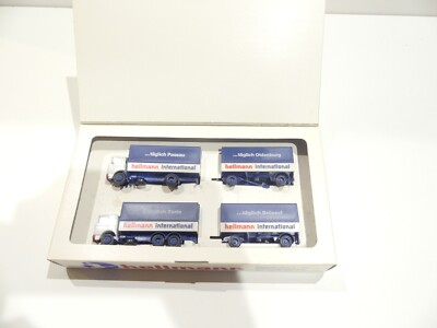 Herpa 1/87 2er Set MAN F8 Hängerzug Hellmann Internatonal in OVP A5103