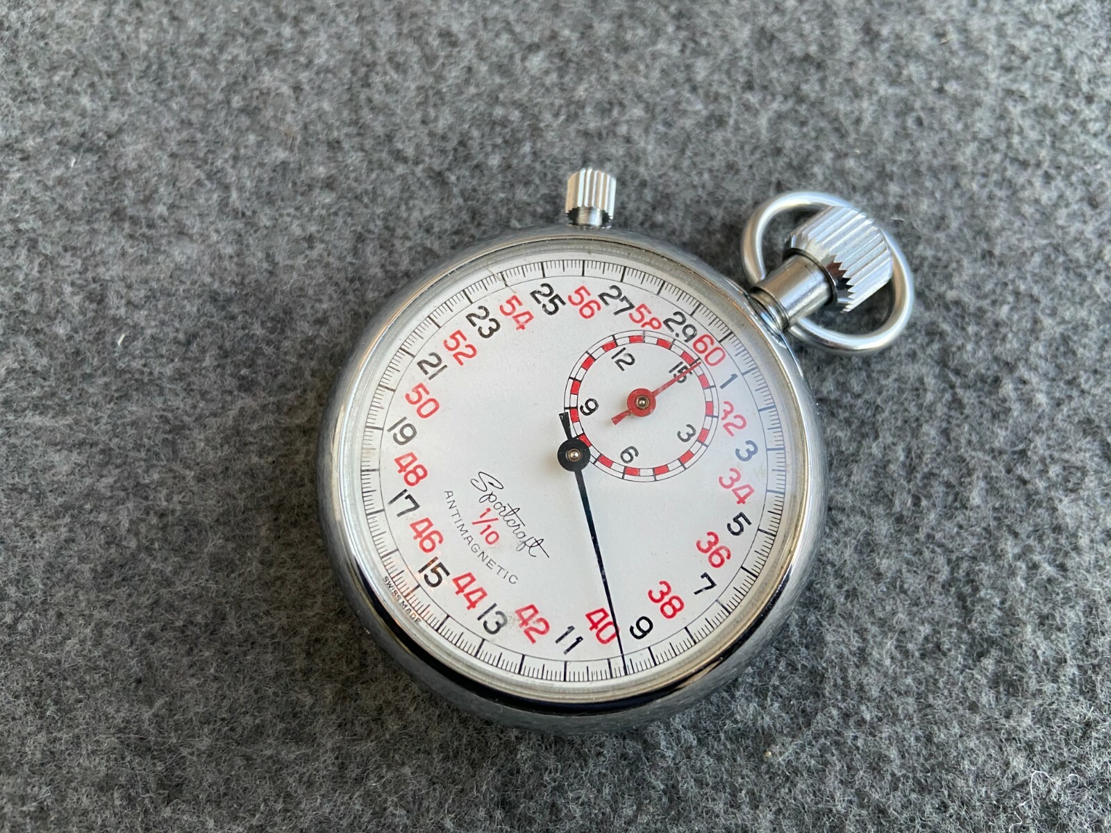 Swiss Made Sportcraft 1/10 Mechanical Wind Up Vintage Stopwatch eBay
