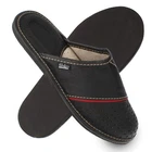 Slippers men's leather rubber sole black up to size 50 slippers Filsko Levice
