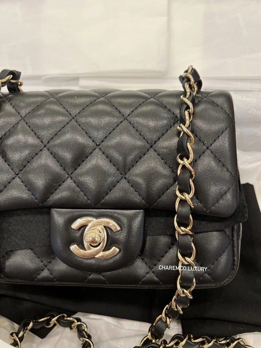 🖤BNIB 2022 22P CHANEL Classic Mini Square Black 🖤 Flap Bag