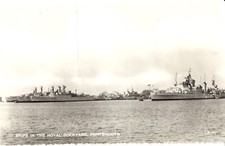 Ships In The Royal Dockyard, Portsmouth. HMS Tiger, F138 HMS Rapid (H32). RP.