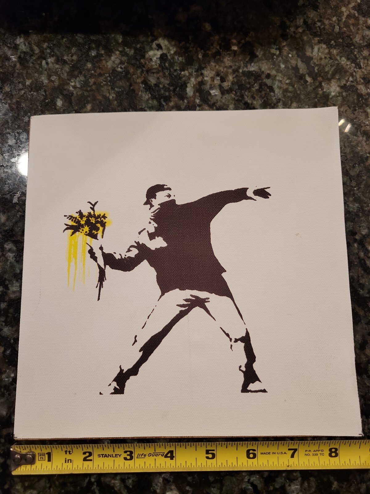 Banksy Flower Thrower Anarchist Street Art Graffiti 8 1/2 x 8 1/2