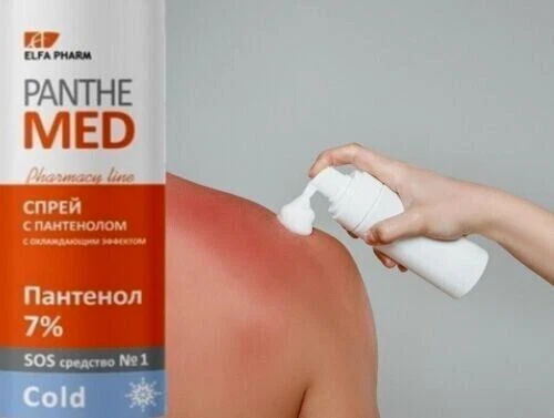ELFA PHARM Panthenol 7% Spray for Skin Regeneration SOS-Cooling Effect №1 Med Tool 150ml