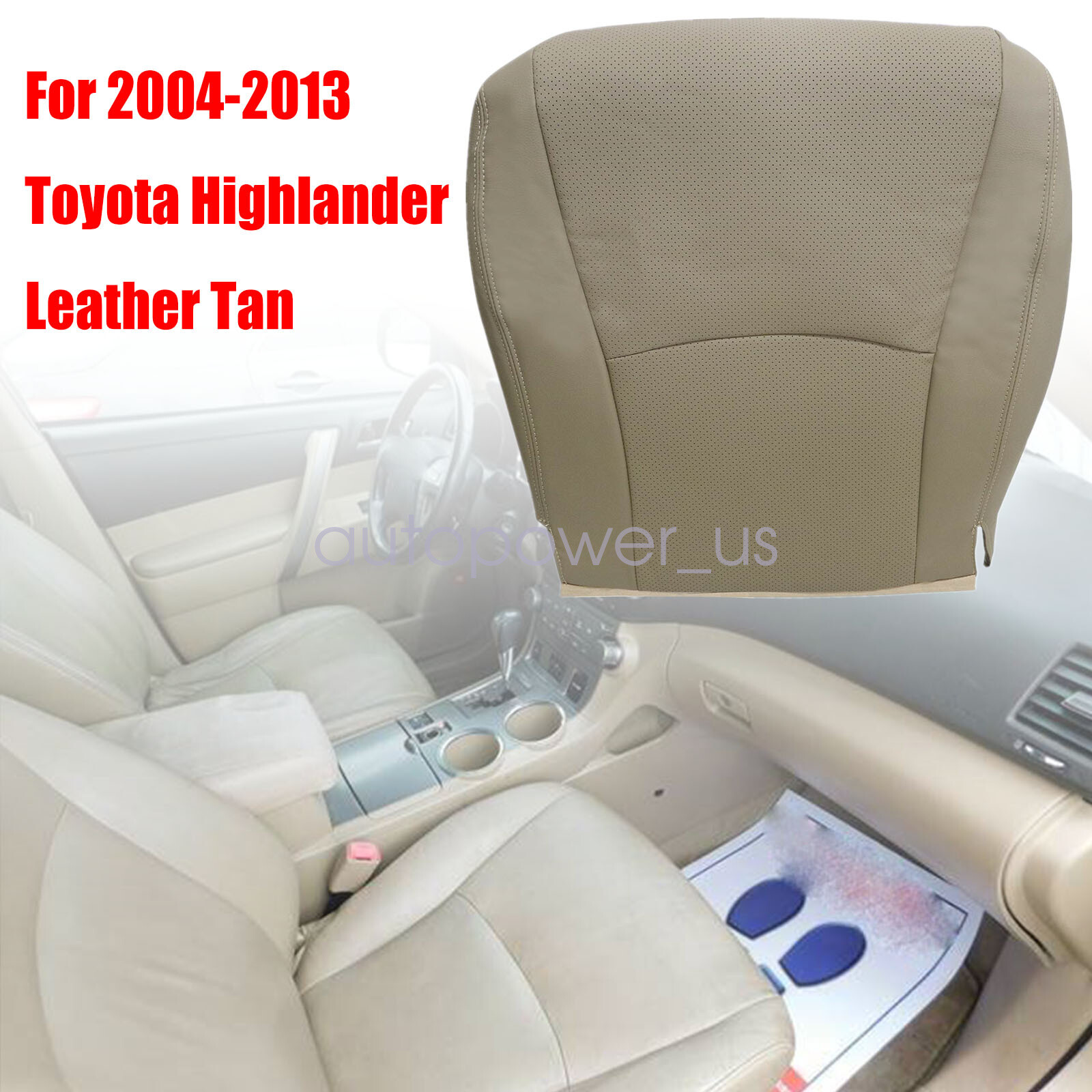 For 2004-2008 Toyota Highlander Driver Side Bottom Leather Seat Cover Tan PERF