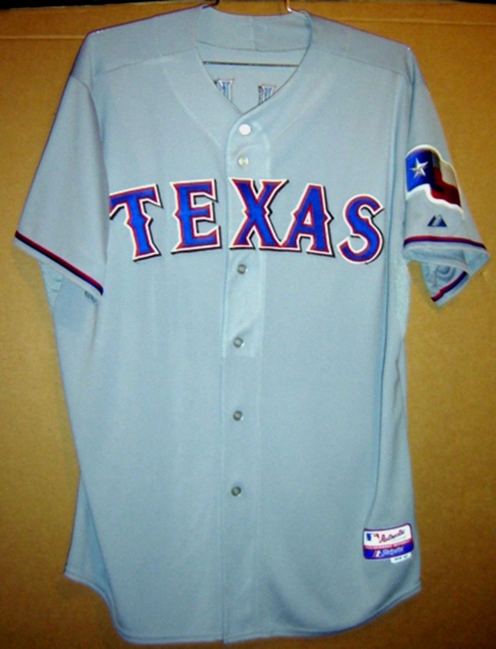 TEXAS RANGERS GRAY #47 BUTTON-DOWN AUTHENTIC MLB Baseball Size 52 JERSEY
