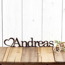 Custom Metal Boy or Girl Child Name Sign, Cute Heart, Personalized Door Plaque