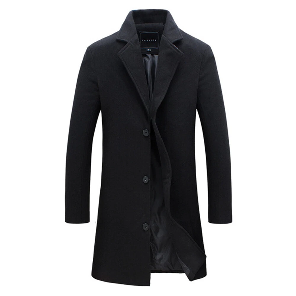 Men Artificia Wool Long Jacket Trench Coat Single Breasted Overcoat thin Outwear
Opens in a new wind