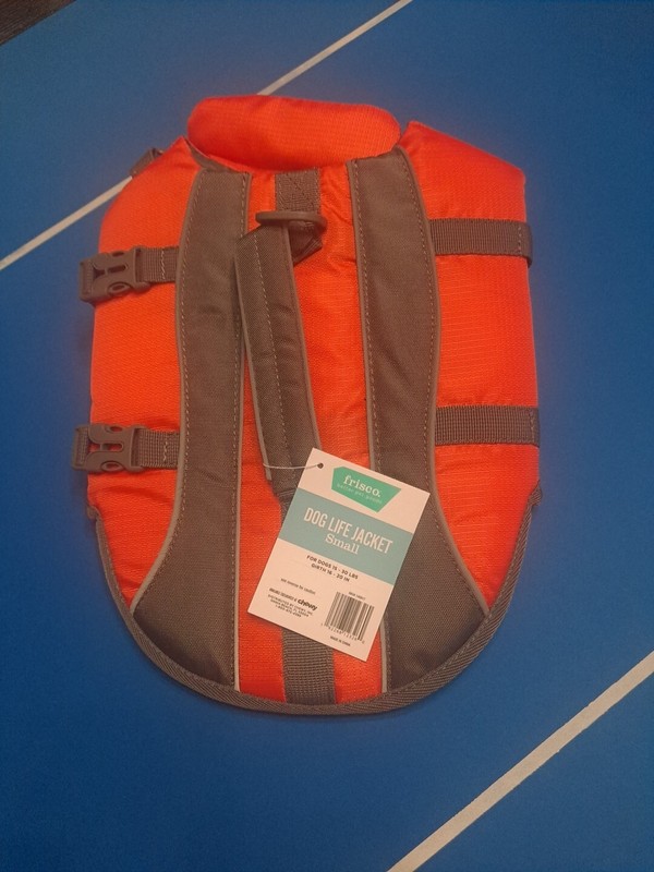 Frisco  Small Ripstop Dog Life Jacket - Orange/Gray - Up to 30lbs NEW!!!!