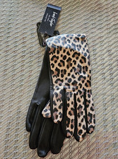 Lord&Taylor/ Fownes- Leopard Print- Leather Gloves- Silk Lined- Size 7-NWT- $85