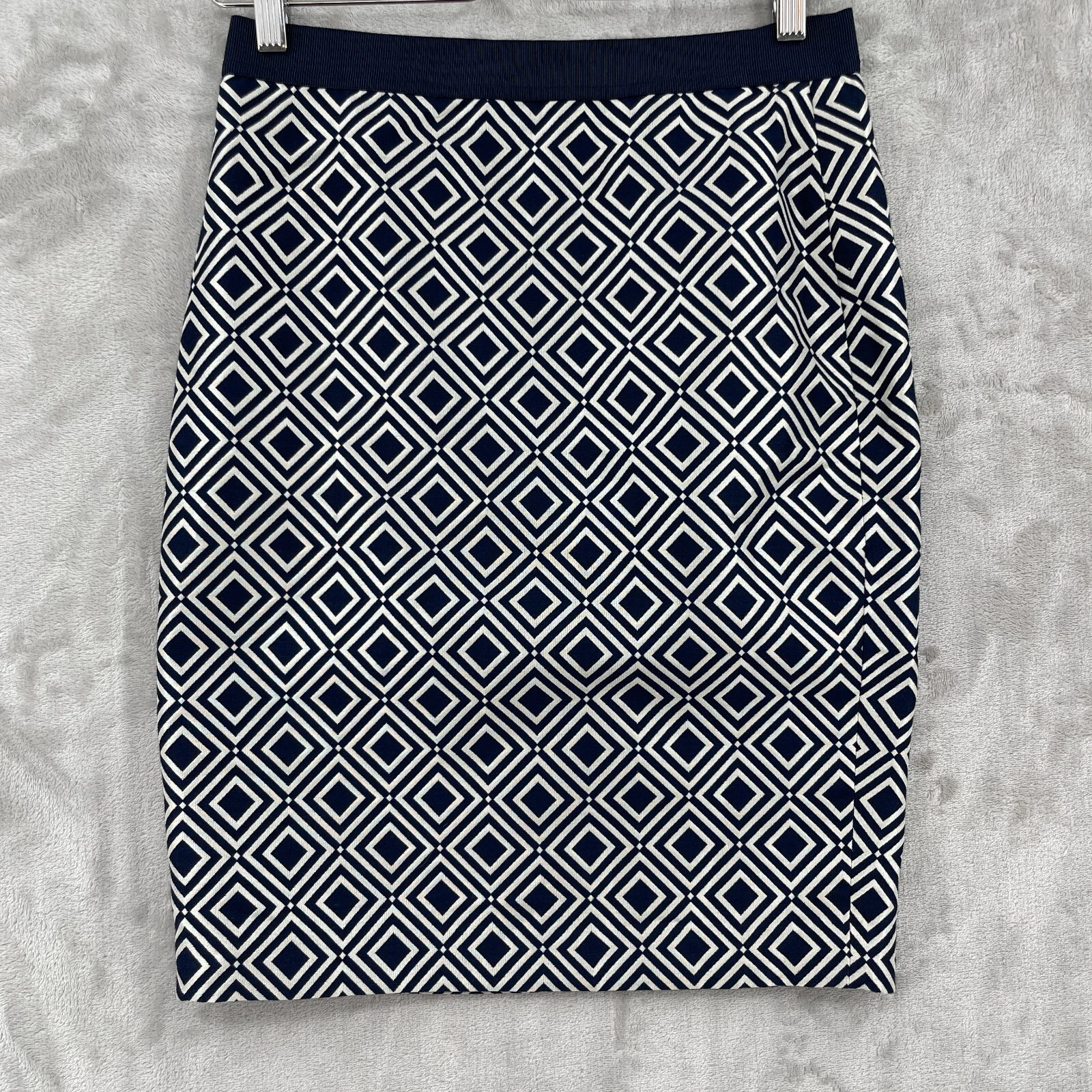 Ann Taylor Women's 2 Diamond Print Jacquard Pencil Skirt Academia Twee Career