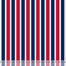 American Red Blue Stripes - Home Decor Fabric Polyester 62" W Sold by the Yard