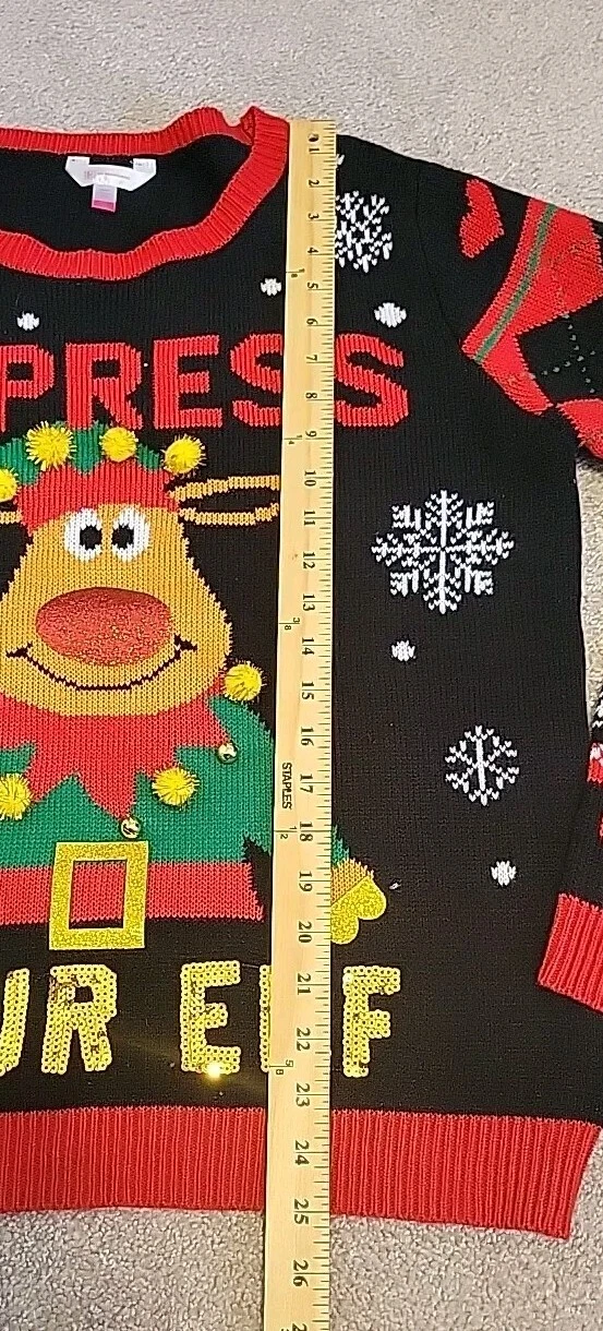 NO BOUNDARIES Christmas - Express Your Elf Ugly Sweater Sz XXL (19)