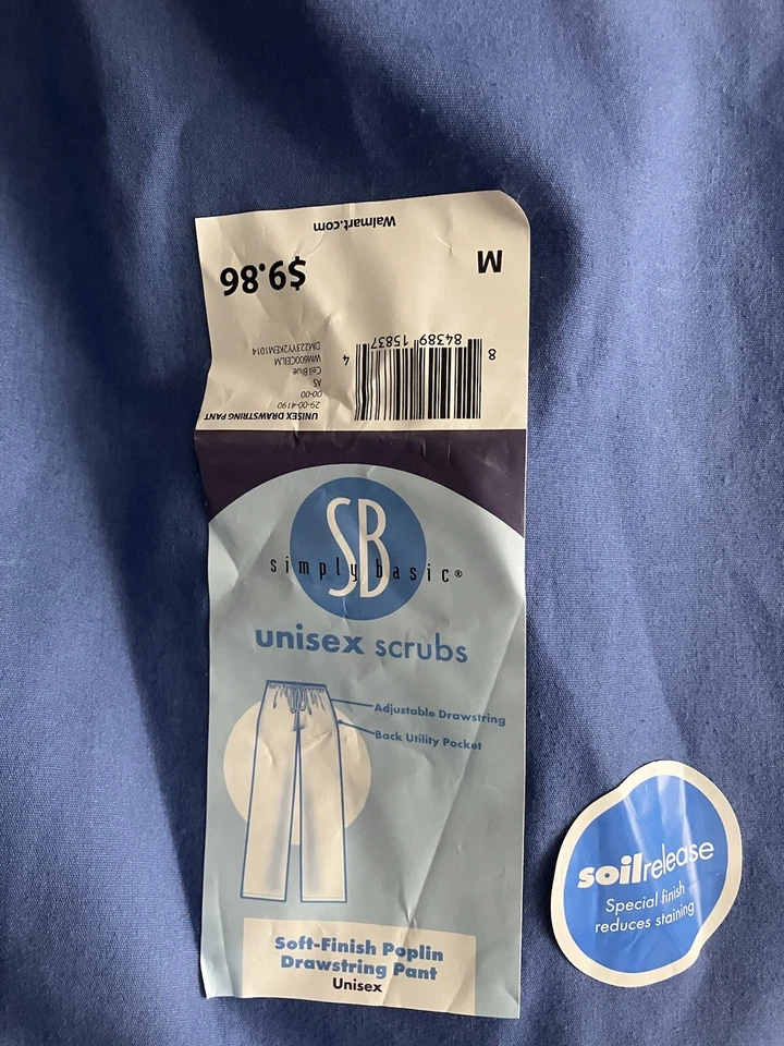 Simply Basic Unisex M Scrub Pants w/drawstring and back pocket - Image 4 of 4