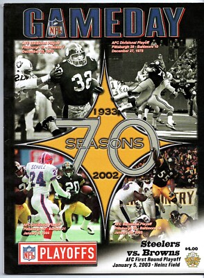 Jan 2003 Browns vs Pittsburgh Steelers Playoff Program - Main Image