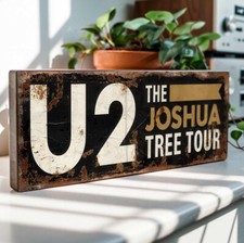 U2 Joshua Tree Tour Wooden Sign – Vintage Style Music Decor Plaque Fan Gift
