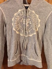 American Eagle Gray Full Zip Hoodie Logo. Wms Size Small